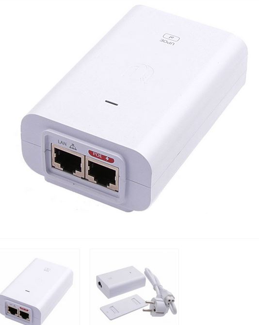 Ubiquiti 48V/0,32A Gigabit 802.3af PoE Injector